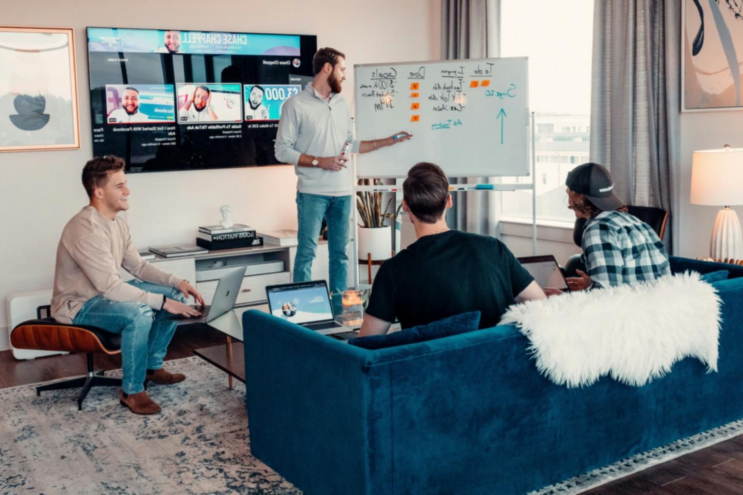 Financial planning workspace with charts and analysis